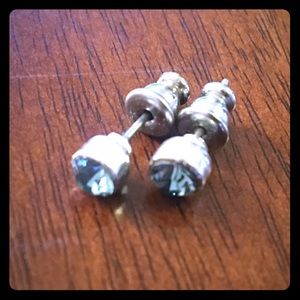 Blue Rhinestone Stud Earrings